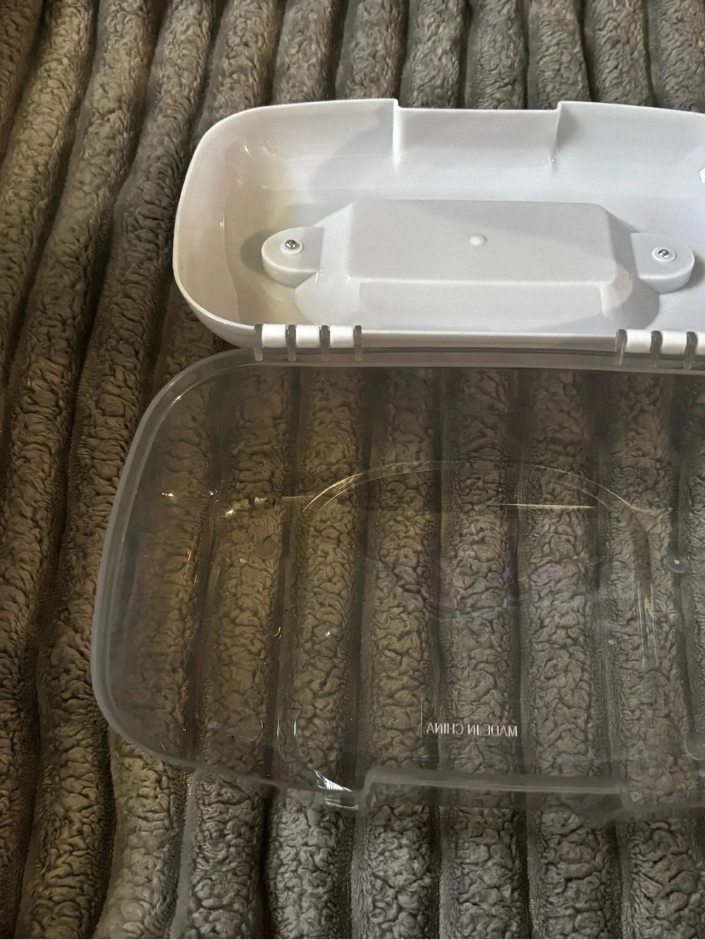 Stackable Clear Plastic Storage Boxes with White Lid - bundle